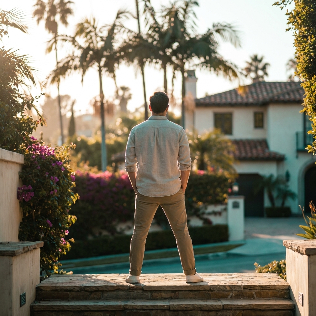Person standing confidently in morning sunlight outdoors, representing renewal through a fitness exercise program in residential drug treatment